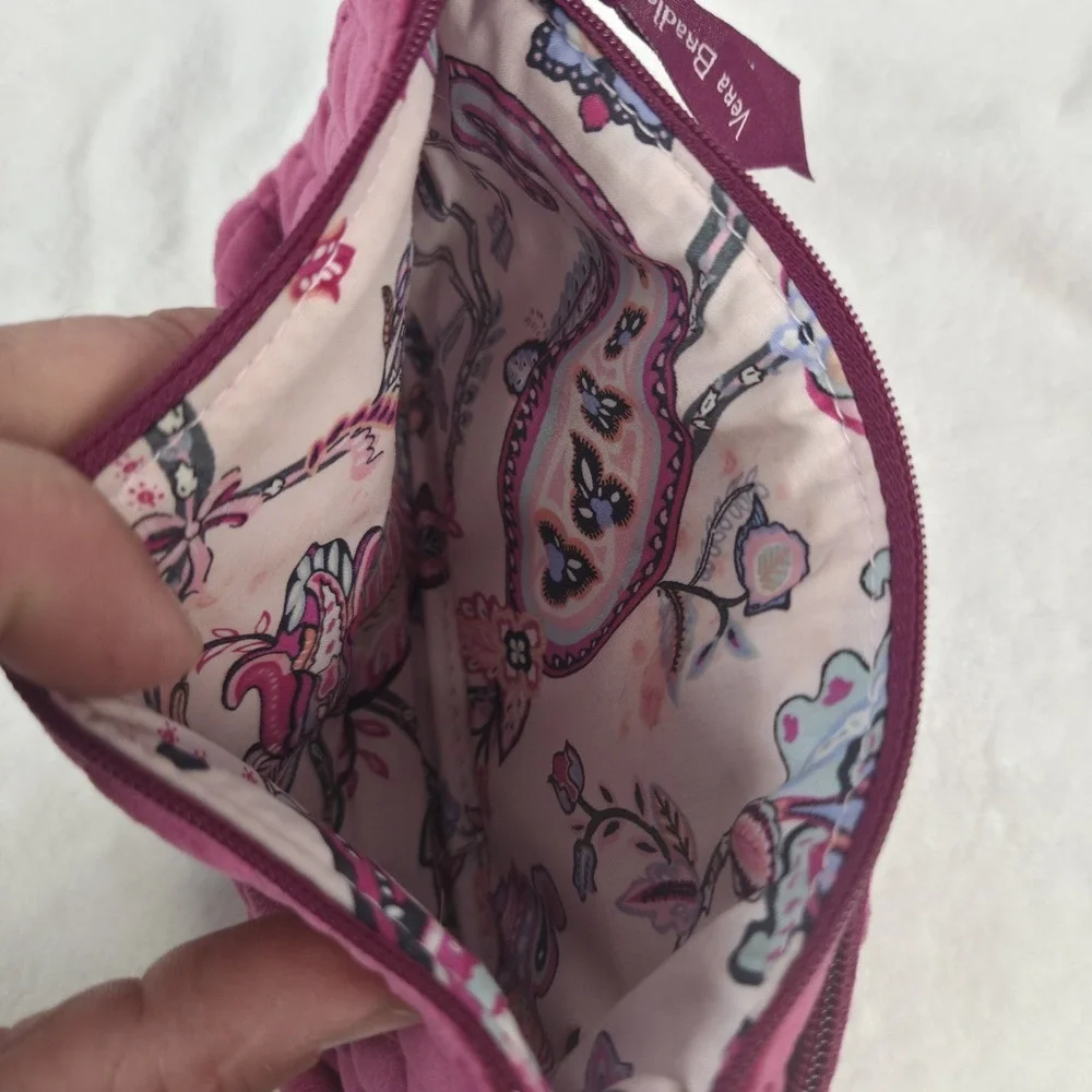 Vera Bradley‎ Compact Organizer Magenta Pink velvet case Makeup Zippered